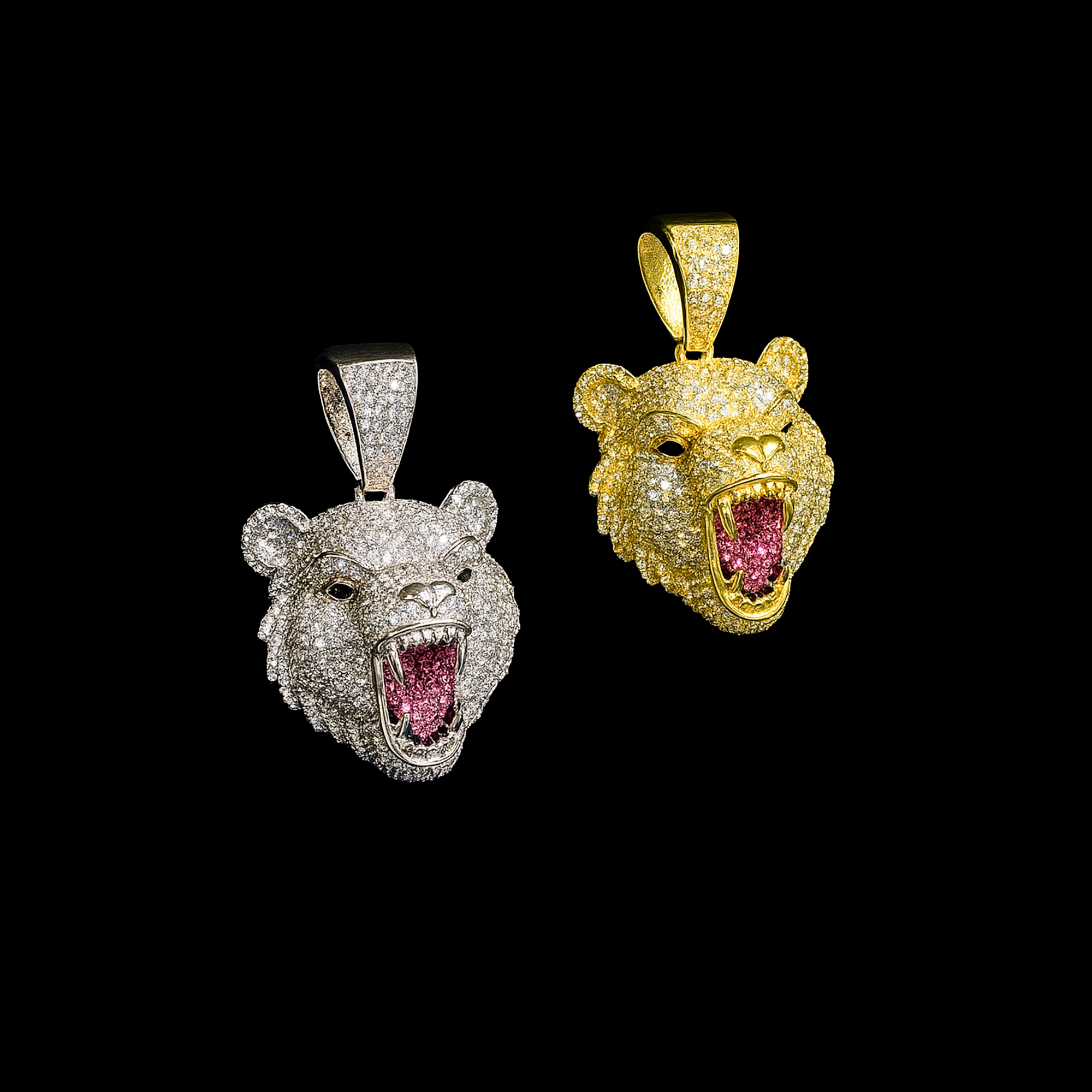 Premium Iced Out Grizzly Bear Pendant