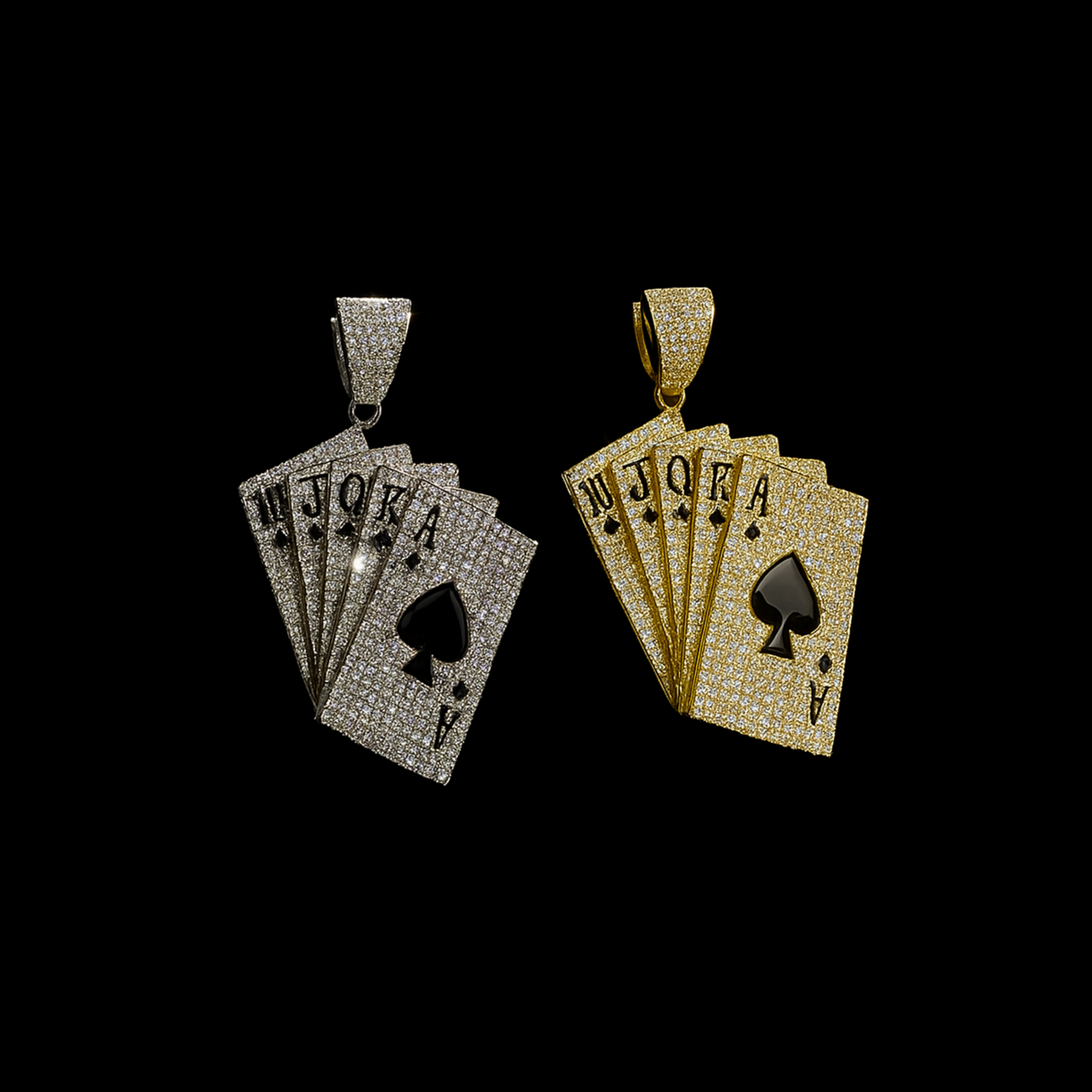Premium Iced Out Playing Cards Pendant