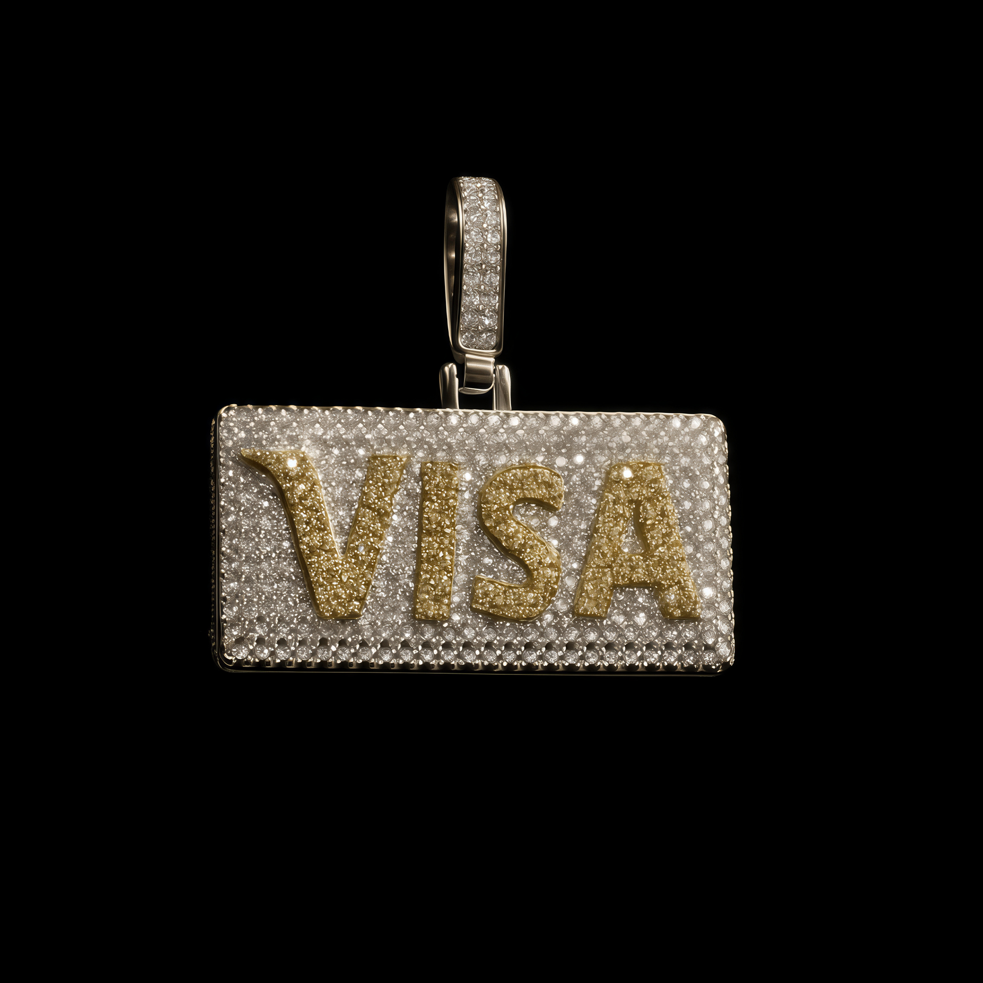 Premium Iced Out Visa Pendant